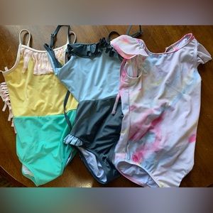 Lot of 3 GUC DotDotSmile Size 7 Girls Bathing Suits